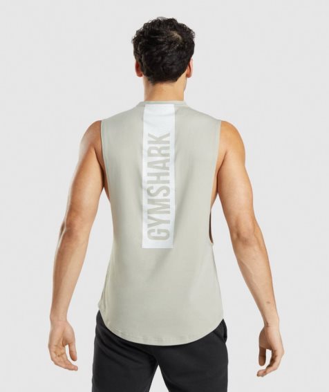 Men's Gymshark Bold Drop Arm Tanks Beige | CA AN5D37